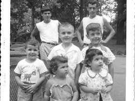 1955 Aug McCarthy & Gates kids with hoodlums.jpg
